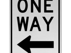 One Way Left Sign